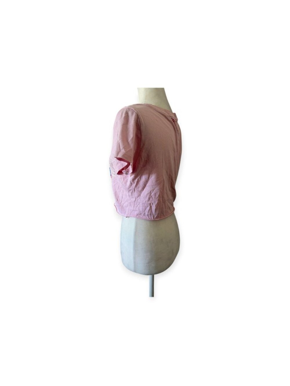Vintage Coach Poppy Pink Heart Graphic Crop T-Shirt Womens S Rare Y2K Graffiti - Picture 4 of 14